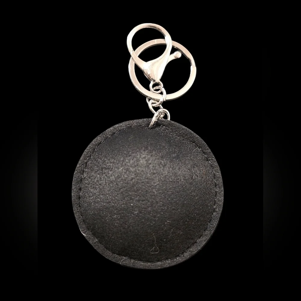 Elegant Black and Silver Tree Bag Charm Keychain